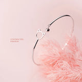925 Silver Cat Ball Bracelet for Women Adjustable Size Slim Jewelry