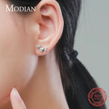 925 Sterling Silver Poodle Dog Stud Earrings Women Animal Fine Jewelry