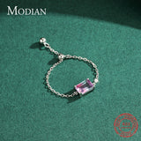 925 Silver Watermelon Tourmaline Adjustable Finger Ring