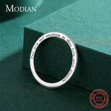 925 Silver Engrave Letters Stackable Rings for Women