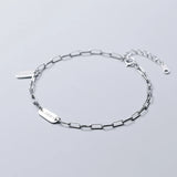 925 Silver Lettering Lucky Bracelet for Women Adjustable Bangle