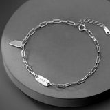 925 Silver Lettering Lucky Bracelet for Women Adjustable Bangle