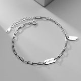 925 Silver Lettering Lucky Bracelet for Women Adjustable Bangle