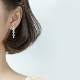 925 Silver Tree Branch Pearl Drop Dangle Earring Women