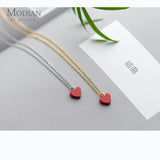 925 Silver Red Love Hearts Pendant Adjustable Necklace Fine Jewelry