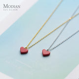 925 Silver Red Love Hearts Pendant Adjustable Necklace Fine Jewelry
