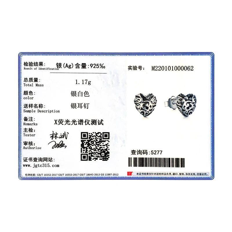 Sterling Silver Hearts Line Stud Earrings for Women