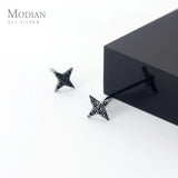 925 Silver Darts Stud Earrings CZ Star Ear Studs Fine Jewelry