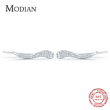 925 Silver Autumn Line CZ Long Stud Earrings for Women