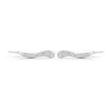 925 Silver Autumn Line CZ Long Stud Earrings for Women