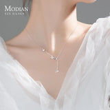 Butterfly Tassel Zirconia 925 Silver Chokers Necklace