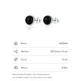 Agate Stud Earrings 925 Silver Platinum Plated Hypoallergenic