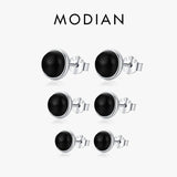 Agate Stud Earrings 925 Silver Platinum Plated Hypoallergenic