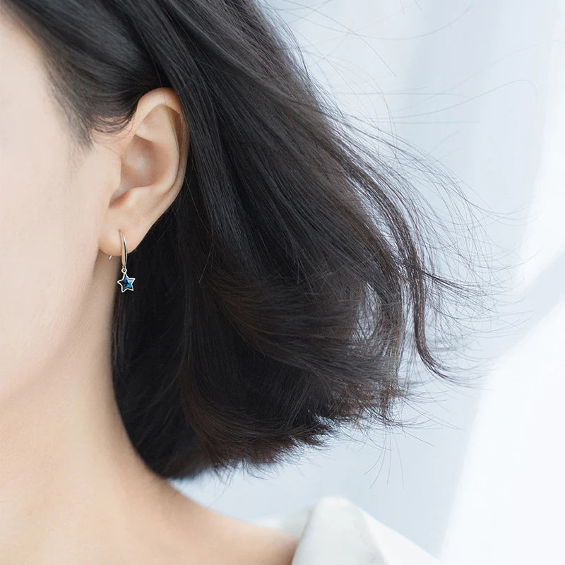 Sterling Silver Stars Crystal Dangle Earring for Women
