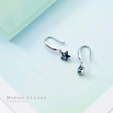 Sterling Silver Stars Crystal Dangle Earring for Women