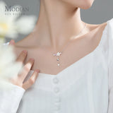 925 Silver Zircon Shell Flower Tassel Pendant