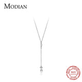 925 Silver Water Drop & Square Zircon Pendant for Women