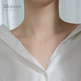925 Silver Water Drop & Square Zircon Pendant for Women