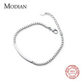 925 Sterling Silver Geometric Rectangle Bracelet for Women