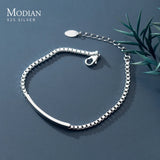 925 Sterling Silver Geometric Rectangle Bracelet for Women
