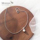 Pearl 100% 925 Silver Anklet Women Chain Korea Style Fine Jewelry