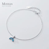 Enamel Mermaid Tail Anklet 925 Sterling Silver Animal Chain Anklet
