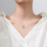 925 Silver Moon Shape Rabbit Choker Necklace for Women - Anti-allergy