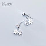 925 Silver Enamel Zirconia Swing Stud Earrings