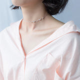 Geometric Clear CZ Choker Necklace 925 Sterling Silver Gift for Women