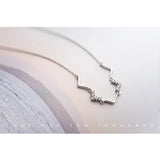 Geometric Clear CZ Choker Necklace 925 Sterling Silver Gift for Women