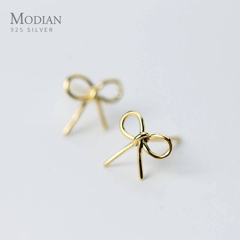 925 Sterling Silver Bowknot Earrings for Women