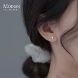 925 Silver CZ Hearts Earrings Women Wedding Jewelry
