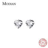 925 Silver CZ Hearts Earrings Women Wedding Jewelry