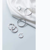 925 Silver Big Round Hoop Earrings Classic Wedding Jewelry