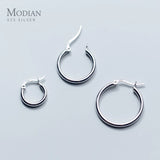 925 Silver Big Round Hoop Earrings Classic Wedding Jewelry