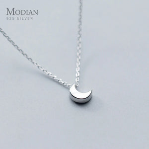 Sterling Silver Crescent Pendant Necklace