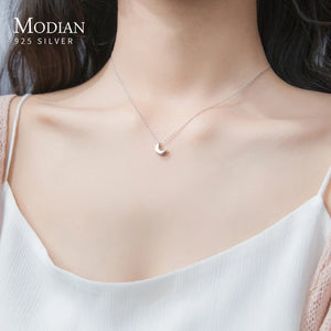 Sterling Silver Crescent Pendant Necklace