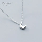 Sterling Silver Crescent Pendant Necklace