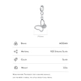 925 Silver Butterfly Charm Pendant for Women Girls DIY Bracelet or Necklace