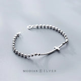 925 Silver Cross Charm Bracelet Bangle Women Party Gift