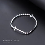 925 Silver Cross Charm Bracelet Bangle Women Party Gift