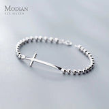 925 Silver Cross Charm Bracelet Bangle Women Party Gift