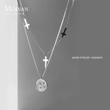 925 Silver Cross Avatar Coin Pendant for Women