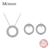 Heart CZ Stud Earrings 925 Silver Romantic Jewelry Set For Women