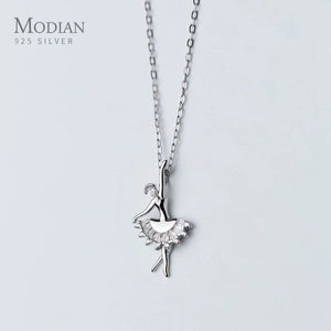 Classic Ballet Fairy Pendant Necklace for Women