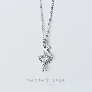 Classic Ballet Fairy Pendant Necklace for Women