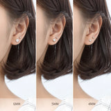 Clear CZ Round Studs Earrings 925 Sterling Silver