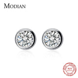 Clear CZ Round Studs Earrings 925 Sterling Silver
