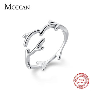 Irregular Branches Ring 925 Sterling Silver Adjustable Size