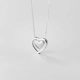 925 Silver Hearts Pendant Necklace Link Chain Fine Jewelry